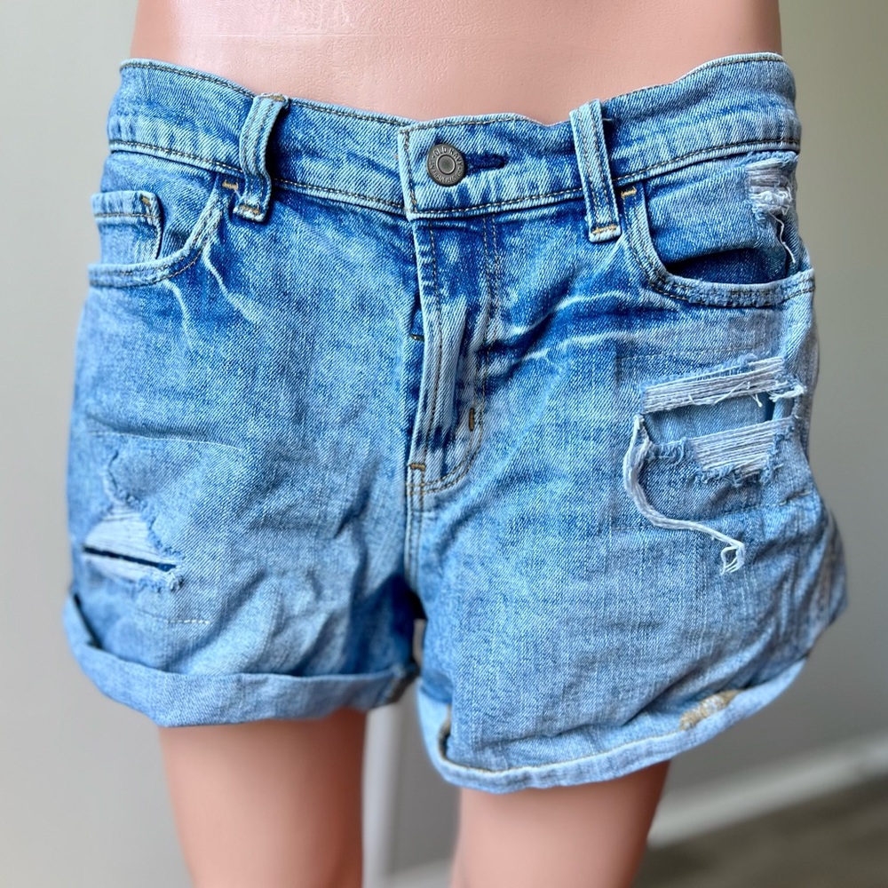 Old Navy Light Blue Distressed Jean Shorts
